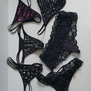 3 string thongs and 2 underwears
